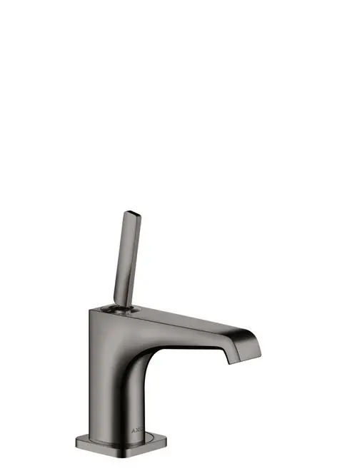 Einhebel-Waschtischmischer aus Polished Black Chrome von AXOR mit einem hohen, schmalen Auslauf und einem seitlichen Hebel für die Temperatur- und Mengeneinstellung.
